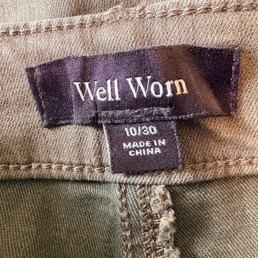Well Worn NWT Olive Green Pants Size 10 High Rise Straight Leg Utility Chino - Picture 4 of 5
